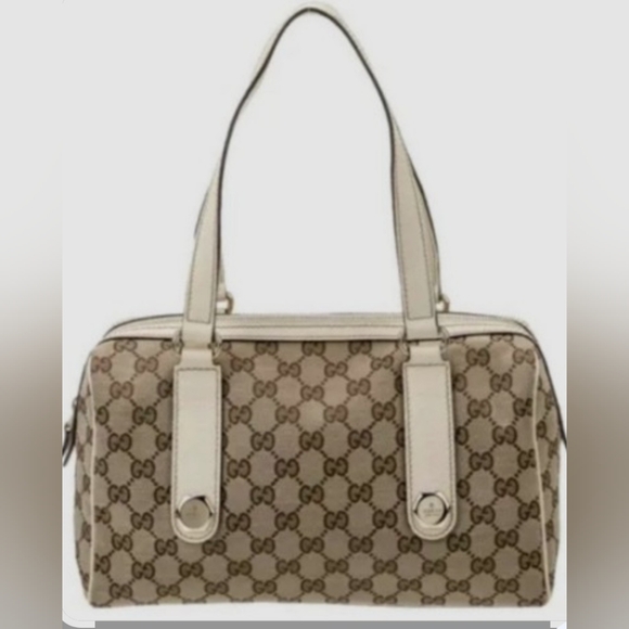 Gucci Handbags - Gucci Beige Monogram Tote Bag